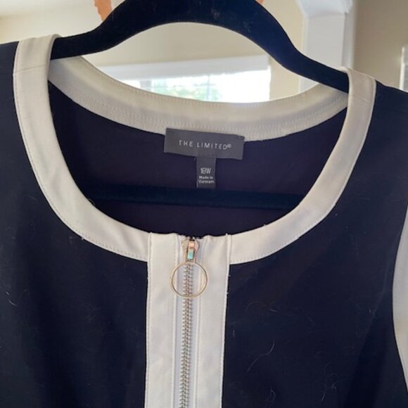 Limited Navy/White Sleeveless Front Zipper Dress Women’s 18W NWOT - Picture 4 of 13